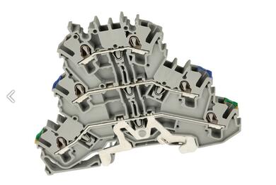 Złączka; na szynę DIN; 3-piętrowa; 2002-3217; szary; Push-in CAGE CLAMP®; sprężynowy; 0,25÷4mm2; 24A; 800V; 1 tor; 6; na szynę DIN TS35; Wago; RoHS