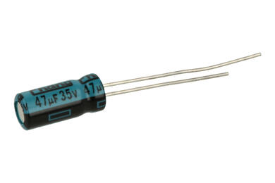 Kondensator; niskoimpedancyjny; elektrolityczny; 47uF; 35V; LE1V470MC110A00CE0; fi 5x11mm; 2mm; przewlekany (THT); luzem; Changzhou Huawei Electronic; RoHS Kondensator; niskoimpedancyjny; elektrolityczny; 47uF; 35V; LE1V470MC110A00CE0; fi 5x11mm; 2mm; przewlekany (THT); luzem; Changzhou Huawei Electronic; RoHS