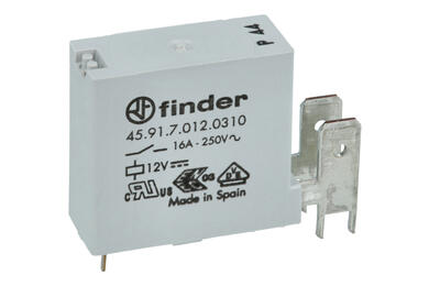 Przekaźnik; elektromagnetyczny miniaturowy; 45.91.7.012.0310; 12V; DC; 1 styk zwierny; 16A; 250V AC; do druku (PCB); Finder; RoHS Przekaźnik; elektromagnetyczny miniaturowy; 45.91.7.012.0310; 12V; DC; 1 styk zwierny; 16A; 250V AC; do druku (PCB); Finder; RoHS