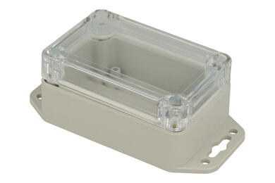 Enclosure; multipurpose; ZP90.60.40UJpH TM ABS-PC; polycarbonate; ABS; 90mm; 60mm; 40mm; IP65; light gray; with brass bushing; transparent lid; Kradex; RoHS Enclosure; multipurpose; ZP90.60.40UJpH TM ABS-PC; polycarbonate; ABS; 90mm; 60mm; 40mm; IP65; light gray; with brass bushing; transparent lid; Kradex; RoHS