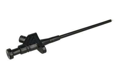 Test clip; KLEPS30 930 113 100; pincer type; 3mm; black; 158mm; pluggable (4mm banana socket); 60V; nickel plated steel; PF; Hirschmann; RoHS Test clip; KLEPS30 930 113 100; pincer type; 3mm; black; 158mm; pluggable (4mm banana socket); 60V; nickel plated steel; PF; Hirschmann; RoHS