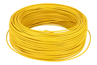 Wire; equipment; H05V-K (LgY); 1 core; stranded; Cu; 0,75mm2; yellow; PVC; -30...+80°C; 300/500V; carton 100m; Helukabel; RoHS; 2,7mm; 1x0,75mm2