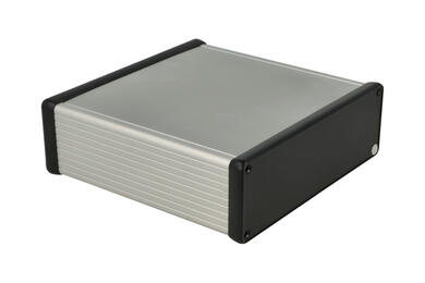 Obudowa; uniwersalna; HM1455T1602; aluminium; 160mm; 165mm; 51,5mm; IP54; naturalny; zdejmowany panel; zaślepki czarne ABS; Hammond; RoHS