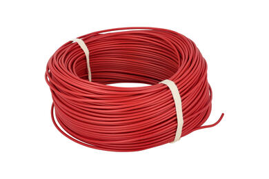 Wire; equipment; H07V-K (LgY); 1 core; stranded; Cu; 1,00mm2; red; PVC; -40...+70°C; 450/750V; 100m reel; Texsim; RoHS; 3,3mm; 1x1,00mm2 Wire; equipment; H07V-K (LgY); 1 core; stranded; Cu; 1,00mm2; red; PVC; -40...+70°C; 450/750V; 100m reel; Texsim; RoHS; 3,3mm; 1x1,00mm2