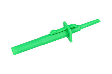 Test clip; 20.170.4; hook type; 4mm; green; 123mm; pluggable (4mm banana socket); 10A; 1000V; stainless steel; PA; Amass; RoHS Test clip; 20.170.4; hook type; 4mm; green; 123mm; pluggable (4mm banana socket); 10A; 1000V; stainless steel; PA; Amass; RoHS