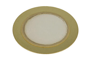 Piezoelectric buzzer; FT-G20T6.5A1; dia. 20mm; 6,5kHz; surface mounted (SMD); extern driven; brass; diaphragm; 24nF; KEPO Piezoelectric buzzer; FT-G20T6.5A1; dia. 20mm; 6,5kHz; surface mounted (SMD); extern driven; brass; diaphragm; 24nF; KEPO