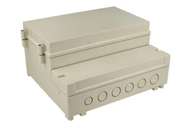 Enclosure; dual-compartment; DC005LGNO; ABS; 213mm; 185mm; 104,5mm; IP65; light gray; Gainta; RoHS Enclosure; dual-compartment; DC005LGNO; ABS; 213mm; 185mm; 104,5mm; IP65; light gray; Gainta; RoHS