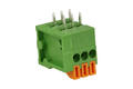 Terminal block; screwless; AK2-03; 3 ways; R=2,54mm; 11mm; 2A; 150V; through hole; angled 90°; round hole; spring; 0,5mm2; green; RoHS Terminal block; screwless; AK2-03; 3 ways; R=2,54mm; 11mm; 2A; 150V; through hole; angled 90°; round hole; spring; 0,5mm2; green; RoHS