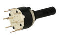 Switch; rotary; SR16A-2x4-18T20; 4xON; 4 positions; bistable; panel mounting; through hole; 2 ways; black; 0,3A; 60V DC; black; plastic; KLS