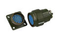 Connector; C10/19p; 19 ways; solder; 1,0mm2; 16mm; cable socket & panel mounted plug; 28mm; green; blue; 5A; Connfly; RoHS