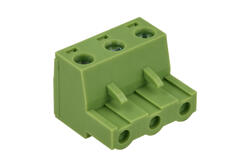 Łączówka; XY2500F-M-03P7,5; 3 tory; R=7,50mm; 18,6mm; 12A; 300V; na przewód; kątowe 90°; otwór kwadratowy; śruba prosta; śrubowy; pionowy; 2,5mm2; zielony; Xinya; RoHS Łączówka; XY2500F-M-03P7,5; 3 tory; R=7,50mm; 18,6mm; 12A; 300V; na przewód; kątowe 90°; otwór kwadratowy; śruba prosta; śrubowy; pionowy; 2,5mm2; zielony; Xinya; RoHS