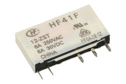 Przekaźnik; elektromagnetyczny miniaturowy; HF41F-012-ZST; 12V; DC; 1 styk przełączny; 6A; 250V AC; 6A; 30V DC; do druku (PCB); do gniazda; Hongfa; RoHS Przekaźnik; elektromagnetyczny miniaturowy; HF41F-012-ZST; 12V; DC; 1 styk przełączny; 6A; 250V AC; 6A; 30V DC; do druku (PCB); do gniazda; Hongfa; RoHS