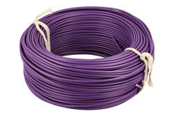 Wire; equipment; H07V-K (LgY); 1 core; stranded; Cu; 1,50mm2; purple; PVC; -40...+70°C; 450/750V; 100m reel; Texsim; RoHS; 3,4mm; 1x1,50mm2 Wire; equipment; H07V-K (LgY); 1 core; stranded; Cu; 1,50mm2; purple; PVC; -40...+70°C; 450/750V; 100m reel; Texsim; RoHS; 3,4mm; 1x1,50mm2