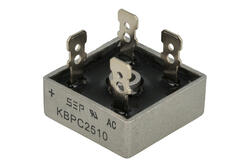 Bridge rectifier; KBPC2510; 25A; 1000V; cube; connectors; FM type 28,3x28,3x11mm; RoHS Bridge rectifier; KBPC2510; 25A; 1000V; cube; connectors; FM type 28,3x28,3x11mm; RoHS