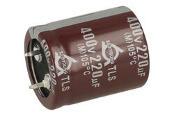 Capacitor; SNAP-IN; electrolytic; 220uF; 400V; TDC; TLS400VS220M 25.4x30; 20%; fi 25x30mm; 10mm; through-hole (THT); bulk; -25...+105°C; 3000h; Samyoung; RoHS Capacitor; SNAP-IN; electrolytic; 220uF; 400V; TDC; TLS400VS220M 25.4x30; 20%; fi 25x30mm; 10mm; through-hole (THT); bulk; -25...+105°C; 3000h; Samyoung; RoHS