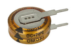 Kondensator; elektrolityczny; podtrzymania napięcia; 0,1F; 5,5V; 20%; 4,5x12x12mm; 4,2mm; pionowy; przewlekany (THT); -25...+70°C; 1000h; OMOXI; RoHS Kondensator; elektrolityczny; podtrzymania napięcia; 0,1F; 5,5V; 20%; 4,5x12x12mm; 4,2mm; pionowy; przewlekany (THT); -25...+70°C; 1000h; OMOXI; RoHS