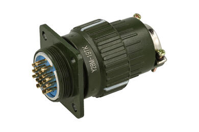 Connector; C10/19p; 19 ways; solder; 1,0mm2; 16mm; cable socket & panel mounted plug; 28mm; green; blue; 5A; Connfly; RoHS