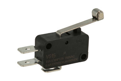 Mikroprzełącznik; VS15N06-1C; dźwignia z rolką; 25mm; 1NO+1NC wspólny pin; szybkie; konektory 6,3mm; 15A; 250V; Highly; RoHS