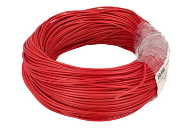 Przewód; montażowy; H05V-K (LgY); 1 żyła; linka; Cu; 0,50mm2; czerwony; PVC; -40...+70°C; 300/500V; zwój 100m; Zamel Cet; RoHS; 2,5mm; 1x0,50mm2