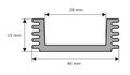 Radiator; A4755; 0,58kg/m; U; 40mm; 15mm; Kęty; RoHS Radiator; A4755; 0,58kg/m; U; 40mm; 15mm; Kęty; RoHS